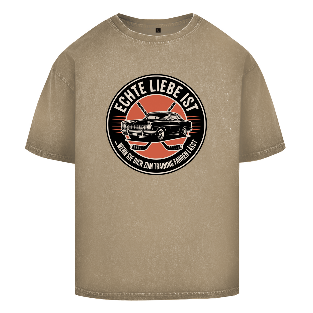 Oversize Washed T-Shirt "Echte Liebe"