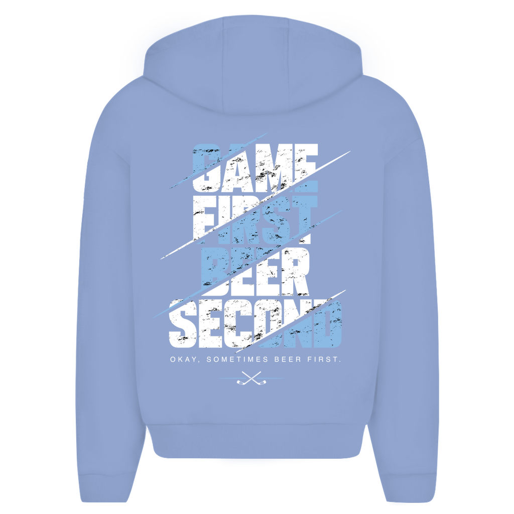 Herren Oversize Zipper Hoodie "Game First"