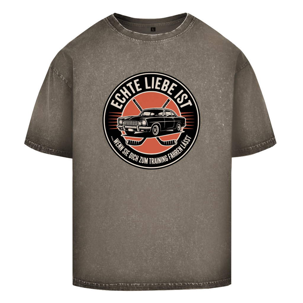 Oversize Washed T-Shirt "Echte Liebe"