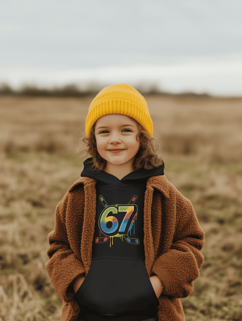 Kinder Hoodie Hockey 67 – Nachwuchs Spieler Kapuzenpullover