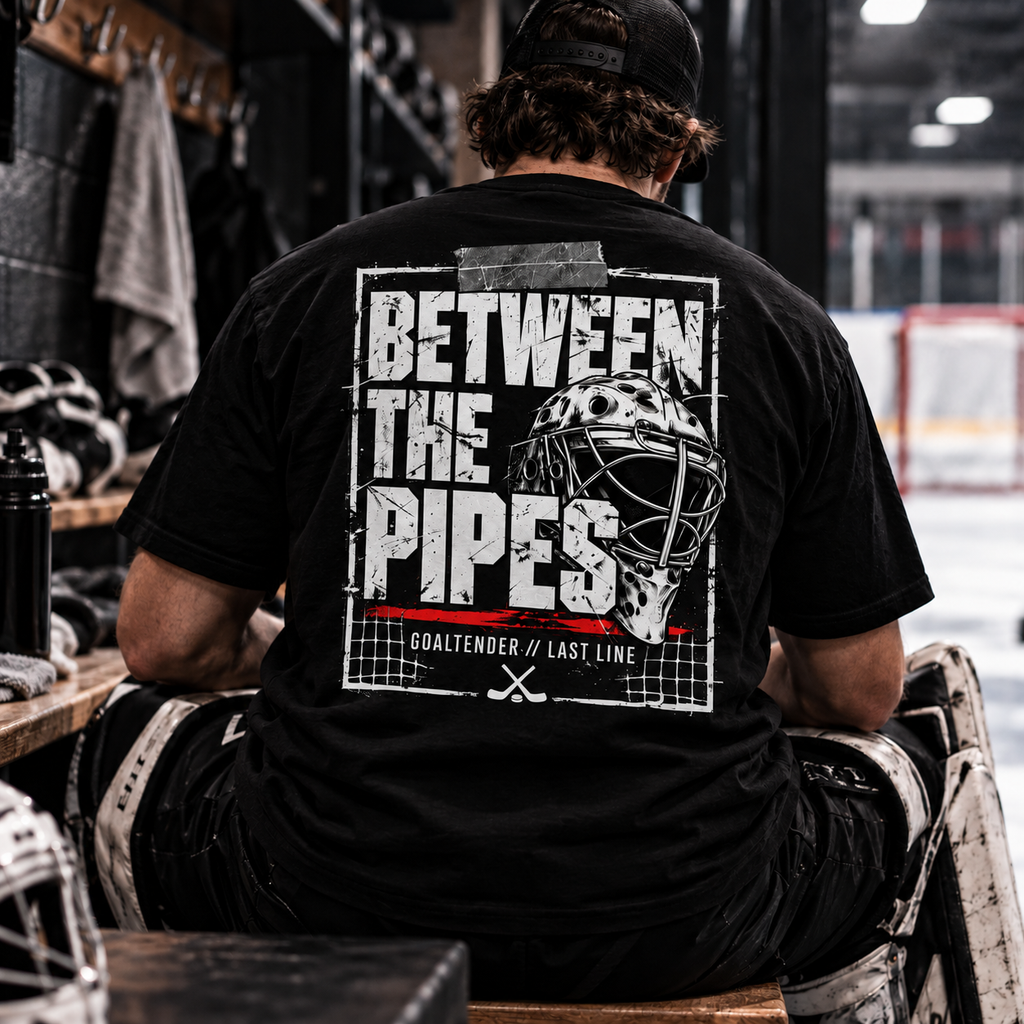 Between the Pipes – Goalie Hockey T-Shirt