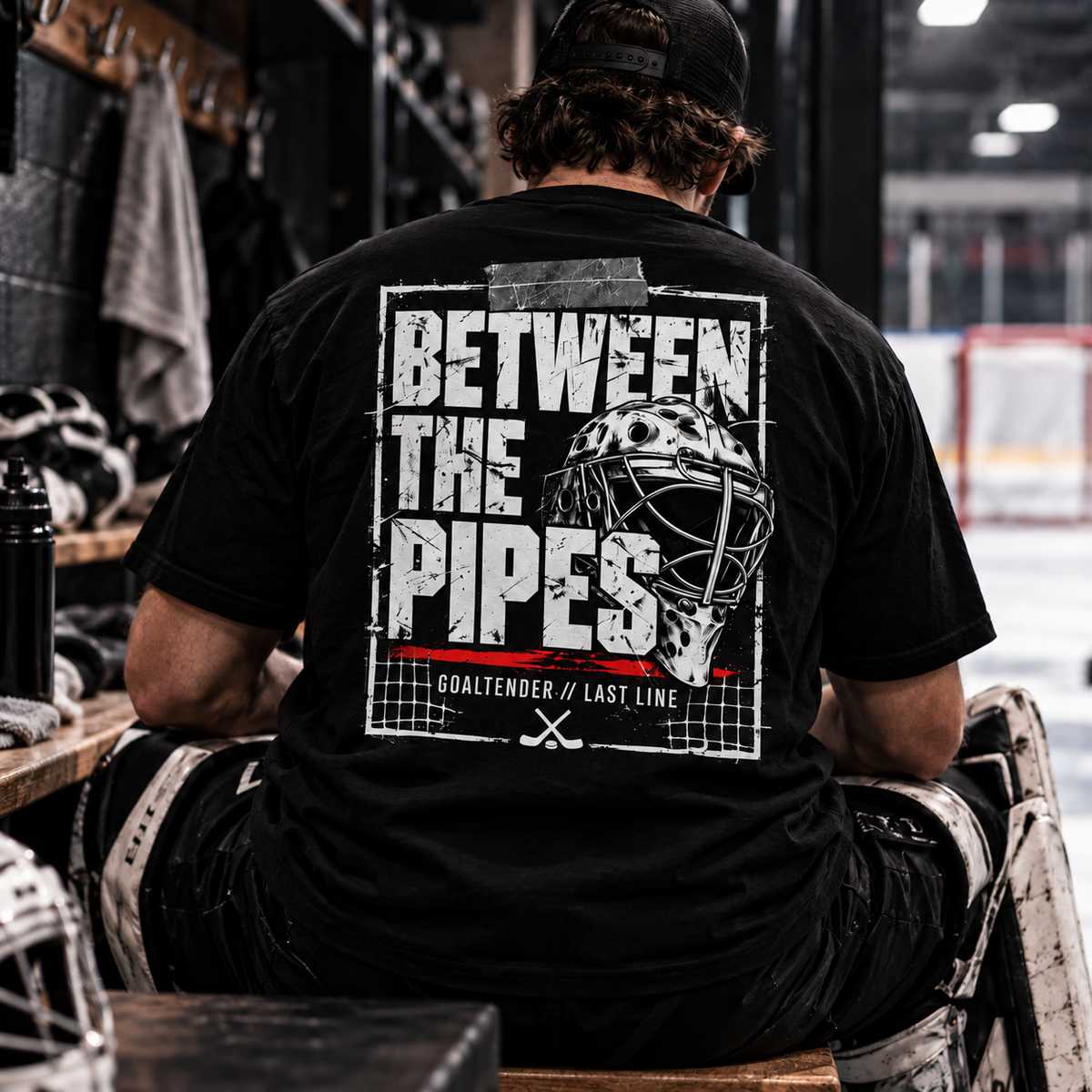 Between the Pipes – Goalie Hockey T-Shirt