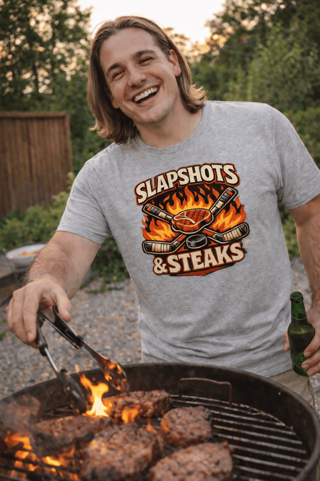 Slapshots & Steaks Shirt – Hockey trifft BBQ Lifestyle