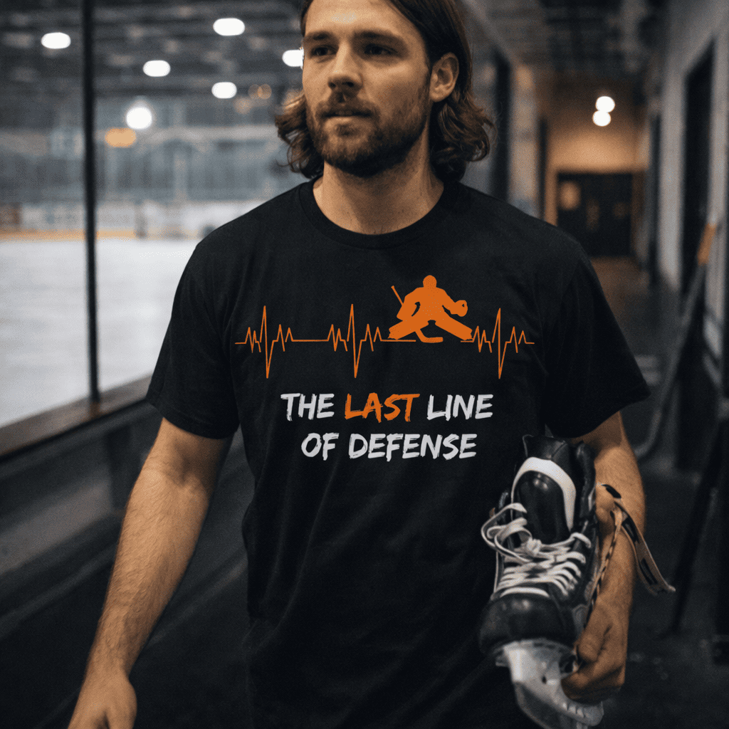 Last Line of Defense T-Shirt – Goalie Hockey Shirt
