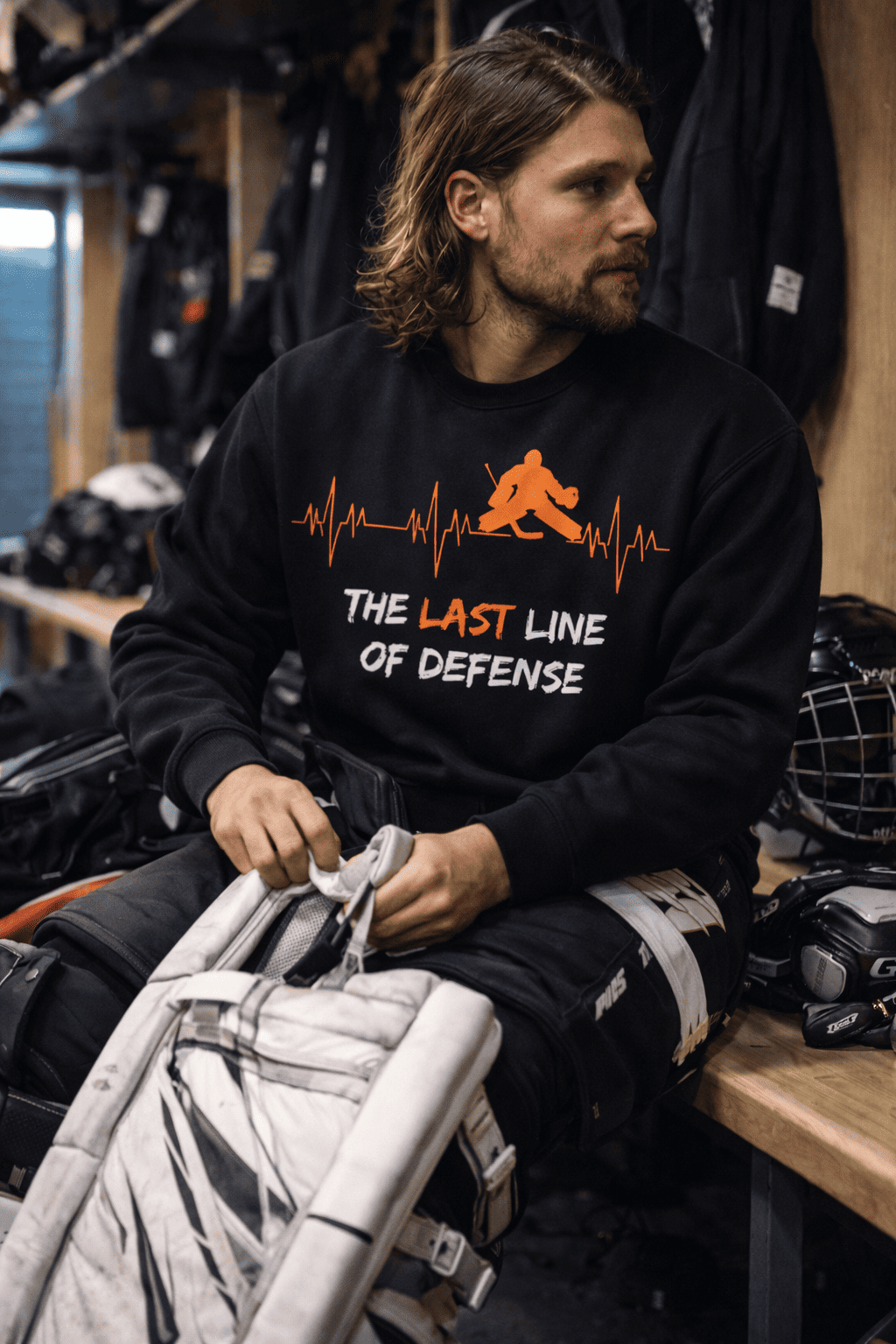 Last Line of Defense Sweatshirt – Goalie Hockey Crewneck