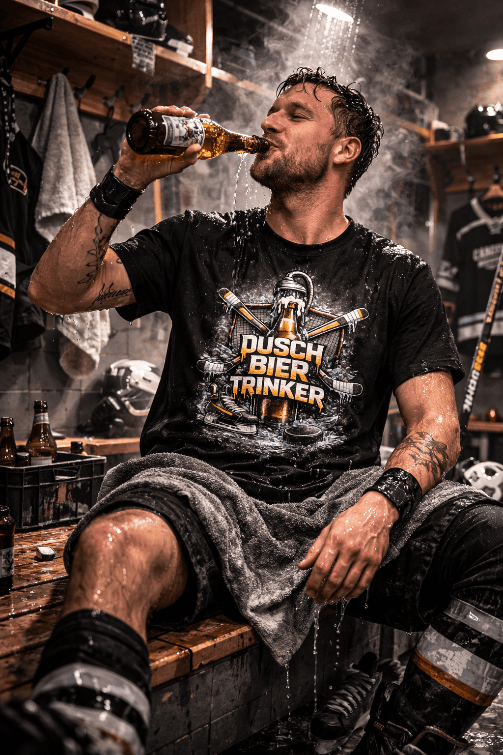 Duschbier Hockey T-Shirt Herren – Kabinen Humor Shirt
