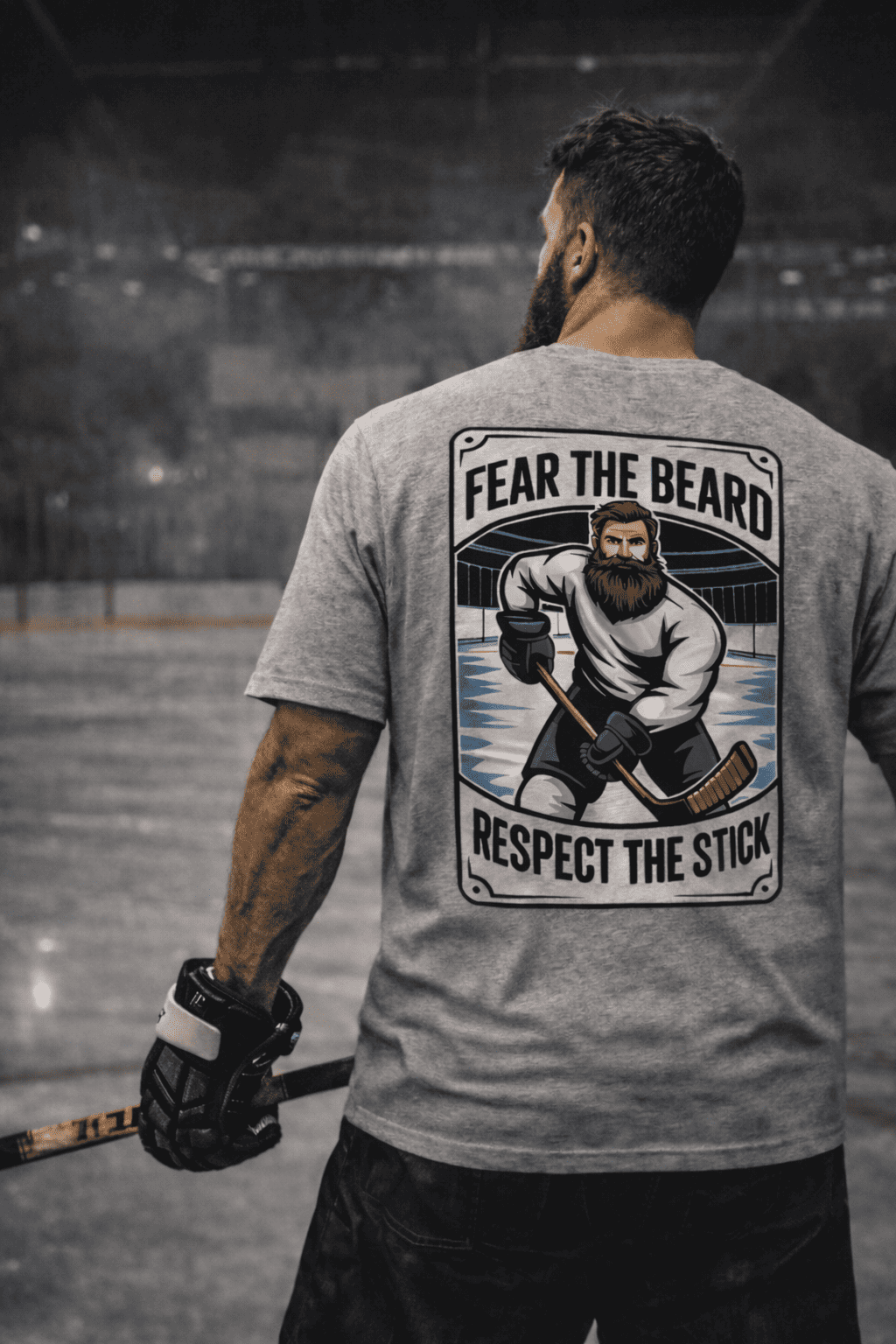Fear the Beard – Backprint Hockey T-Shirt für echte Präsenz