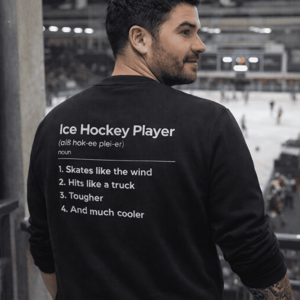 Ice Hockey Player Sweatshirt – Hockey Style Backprint