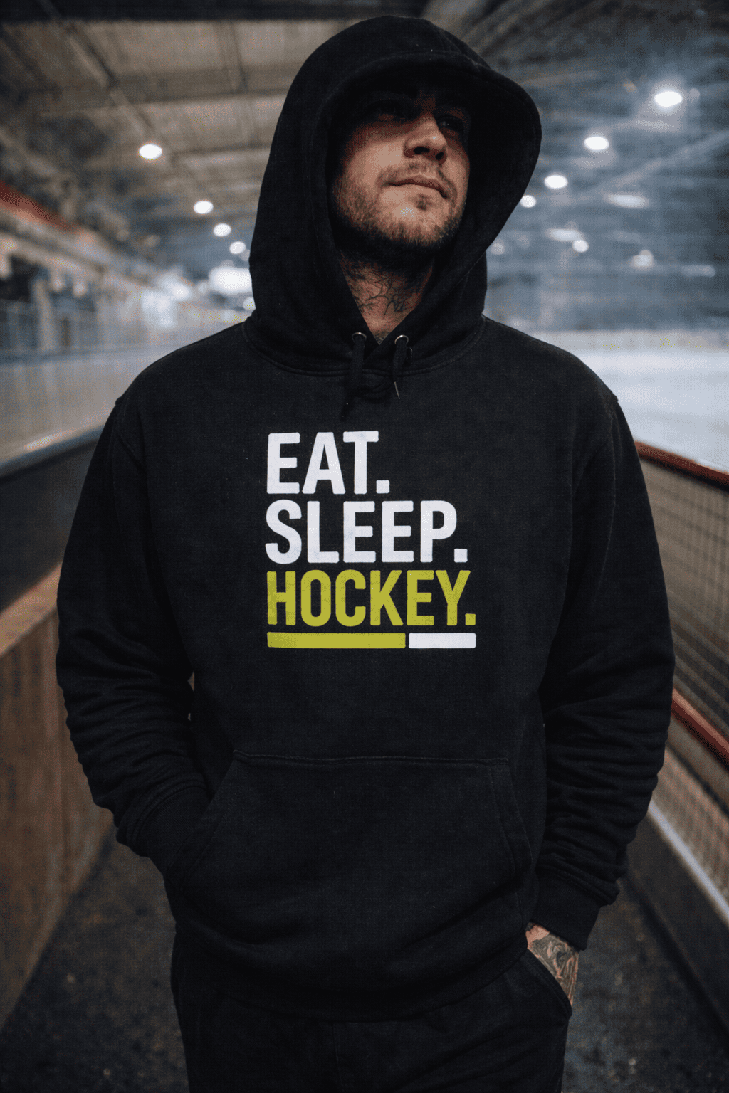 Eat Sleep Hockey Hoodie Herren – Eishockey Lifestyle Premium Hoodie