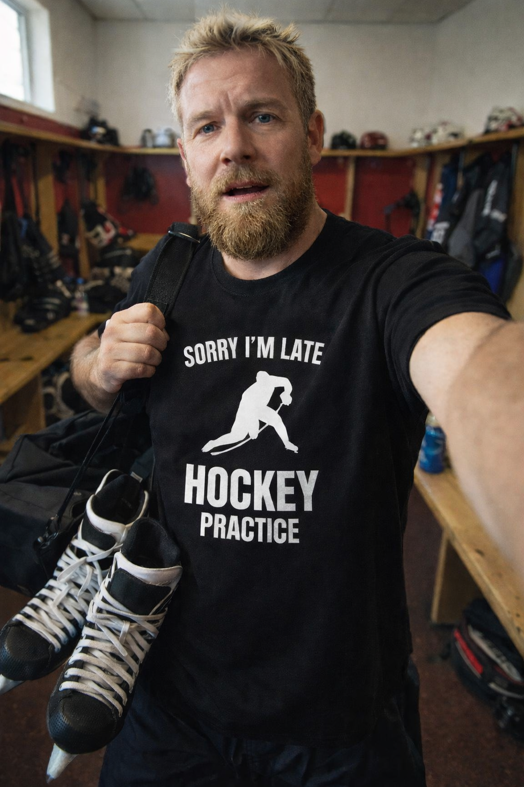 Basic T-Shirt Herren "sorry i'm late"