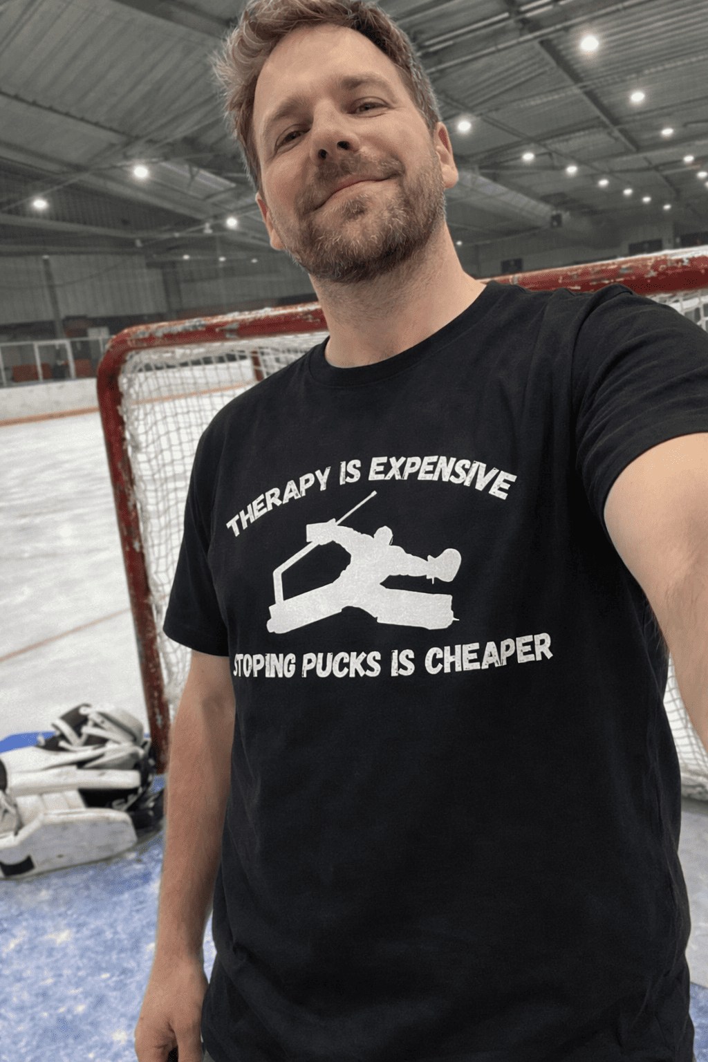 T-ShiTherapy is Expensive – Goalie T-Shirt | Hockey Humor & Funny Statement