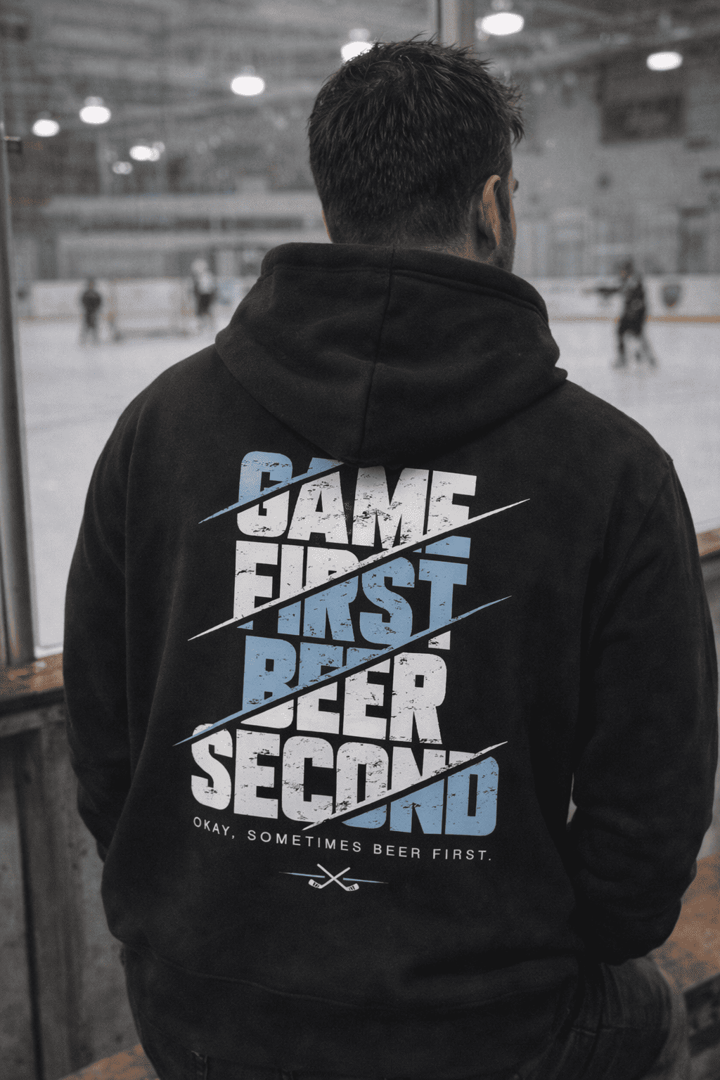 Game First Beer Second Hoodie – Hockey Lifestyle Hoodie für echte Spieler