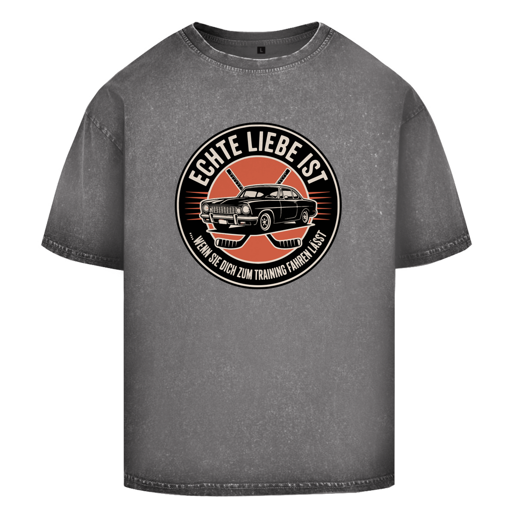Oversize Washed T-Shirt "Echte Liebe"