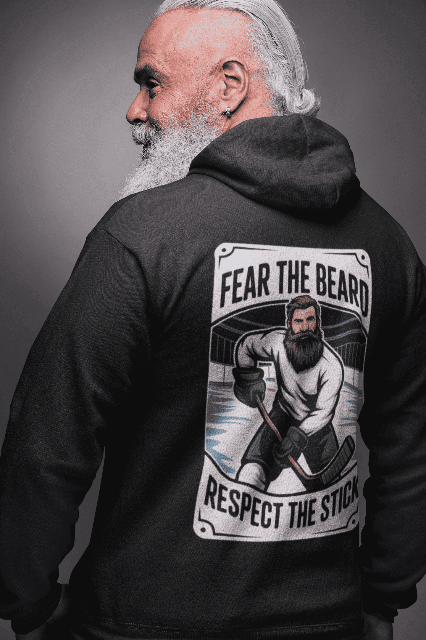 Fear the Beard – Premium Hockey Hoodie für echte Präsenz