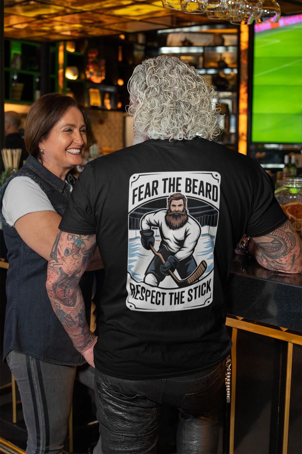 T-Shirt Herren „Fear the Beard“ – Backprint Edition
