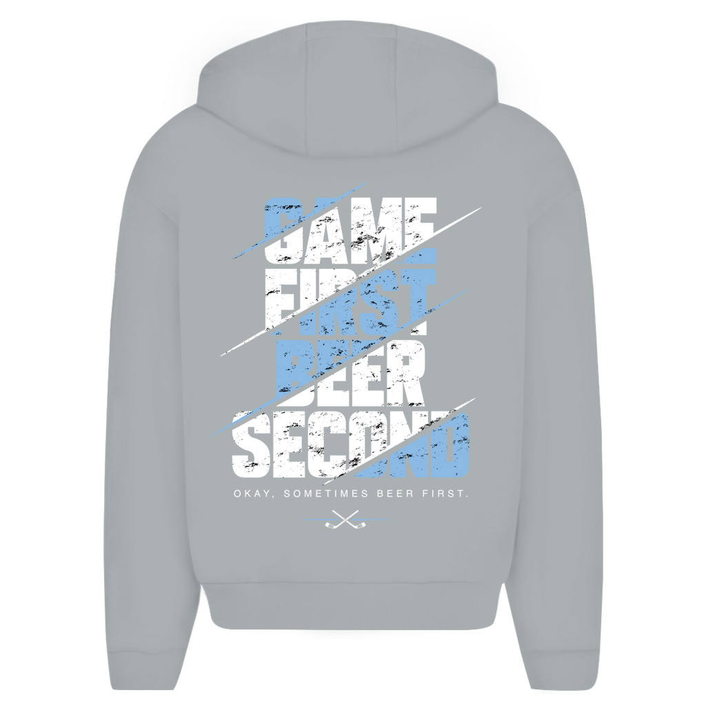 Herren Oversize Zipper Hoodie "Game First"