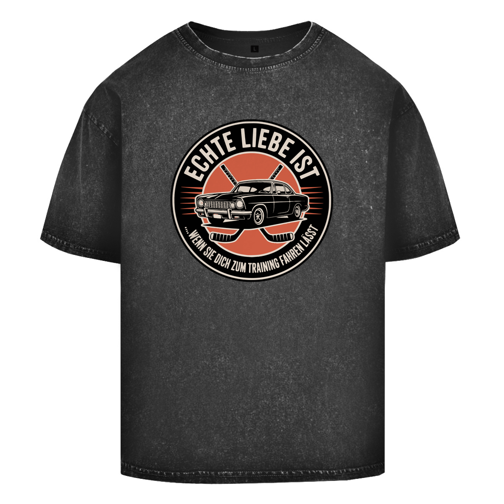 Oversize Washed T-Shirt "Echte Liebe"