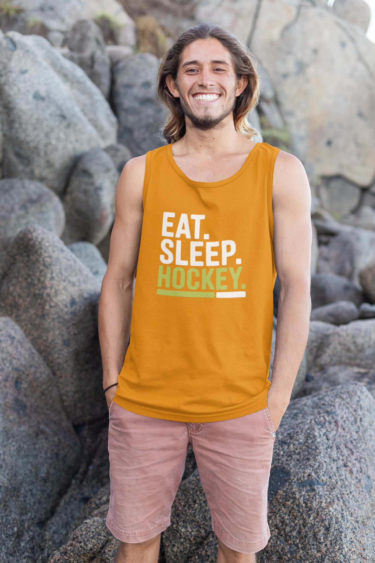 Herren Basic Tank Top "Eat.Sleep.Hockey."