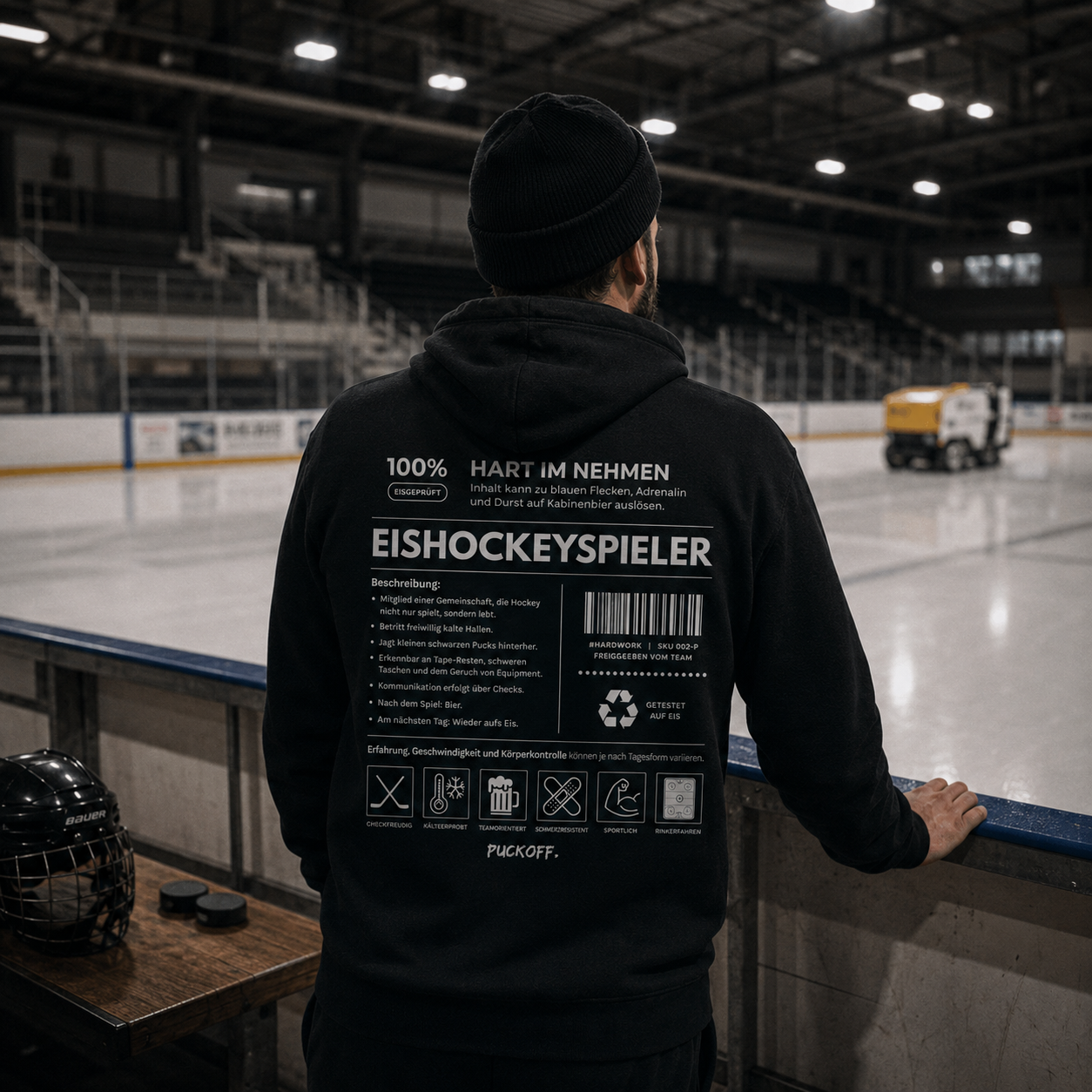 Eishockeyspieler Premium Hoodie