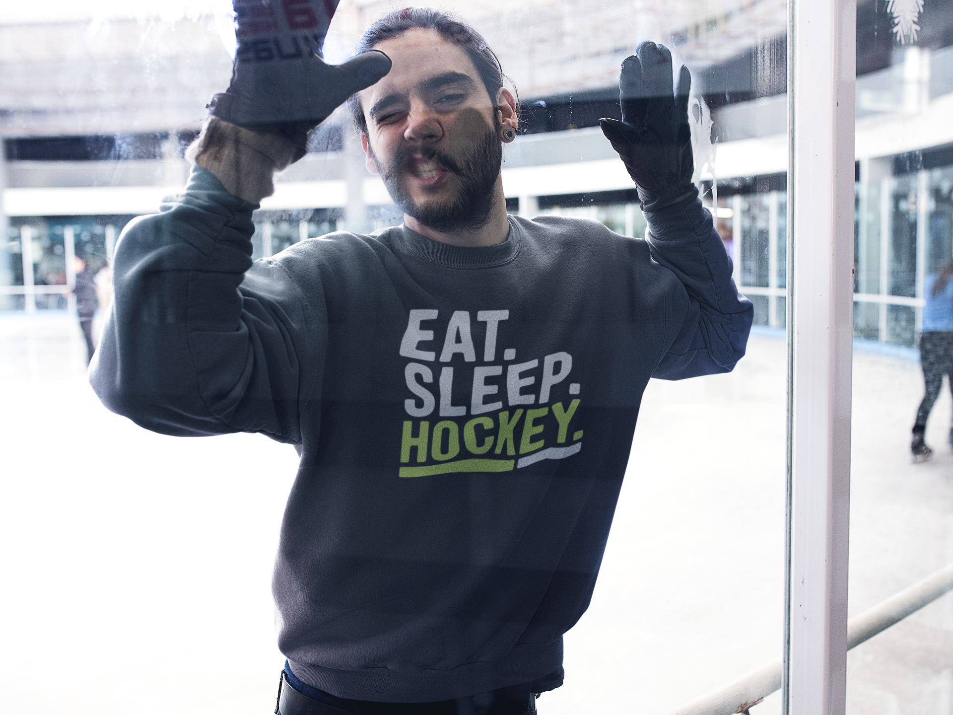 Herren Basic Sweatshirt "Eat.Sleep.Hockey."