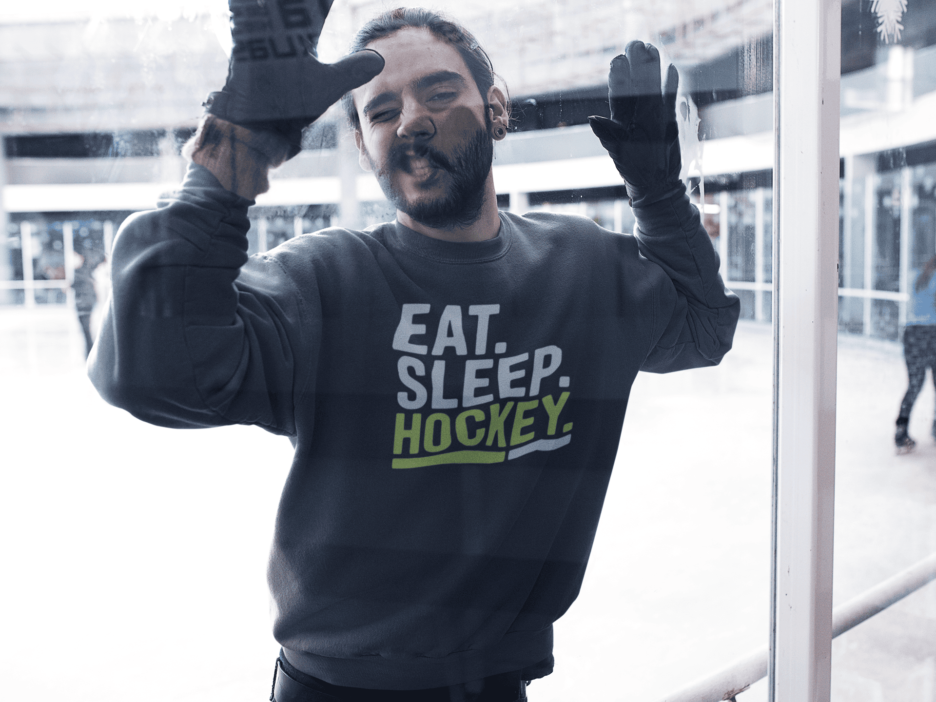 Eat Sleep Hockey Sweatshirt Herren – Eishockey Lifestyle Pullover
