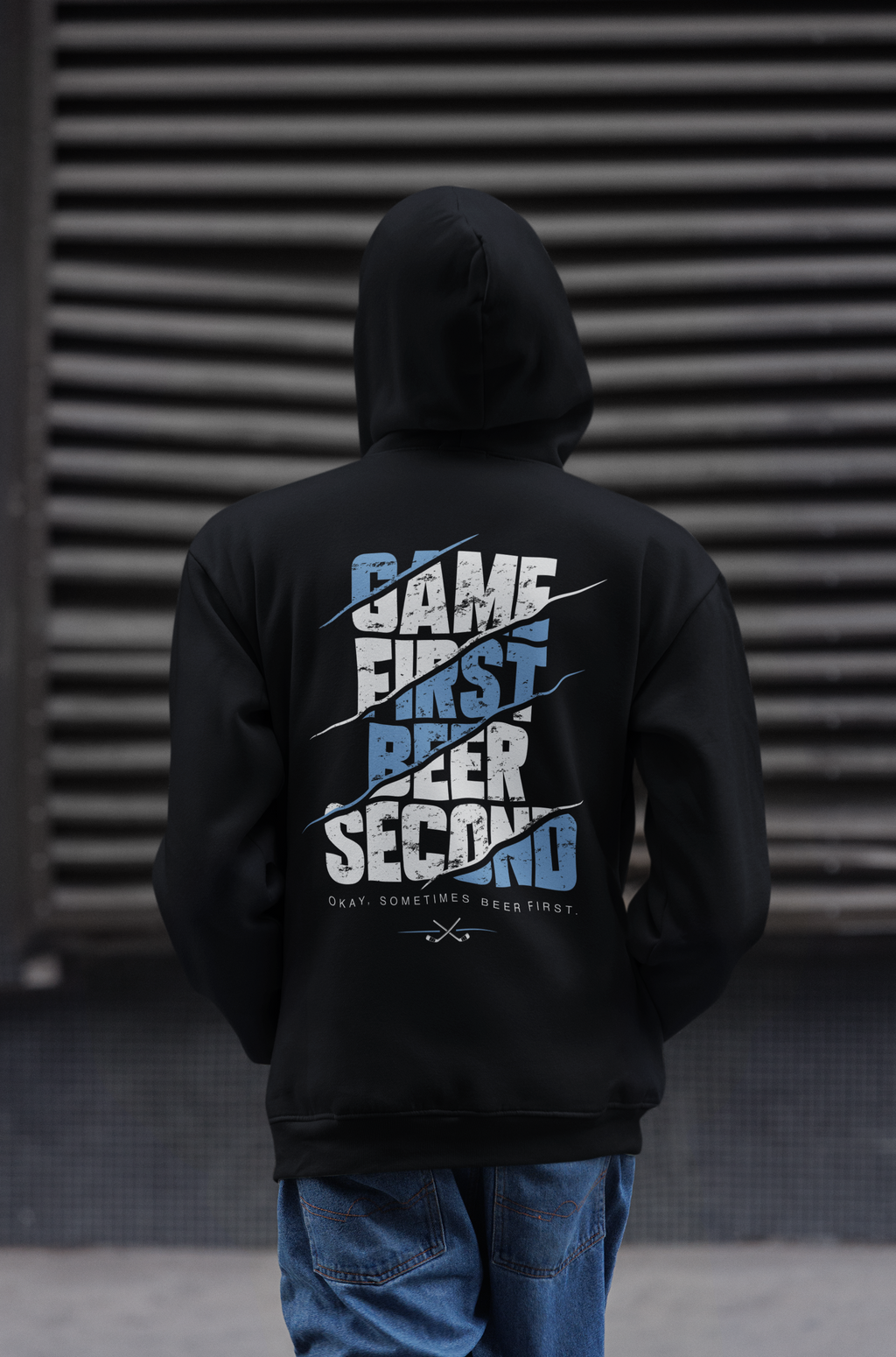 Herren Oversize Zipper Hoodie "Game First"