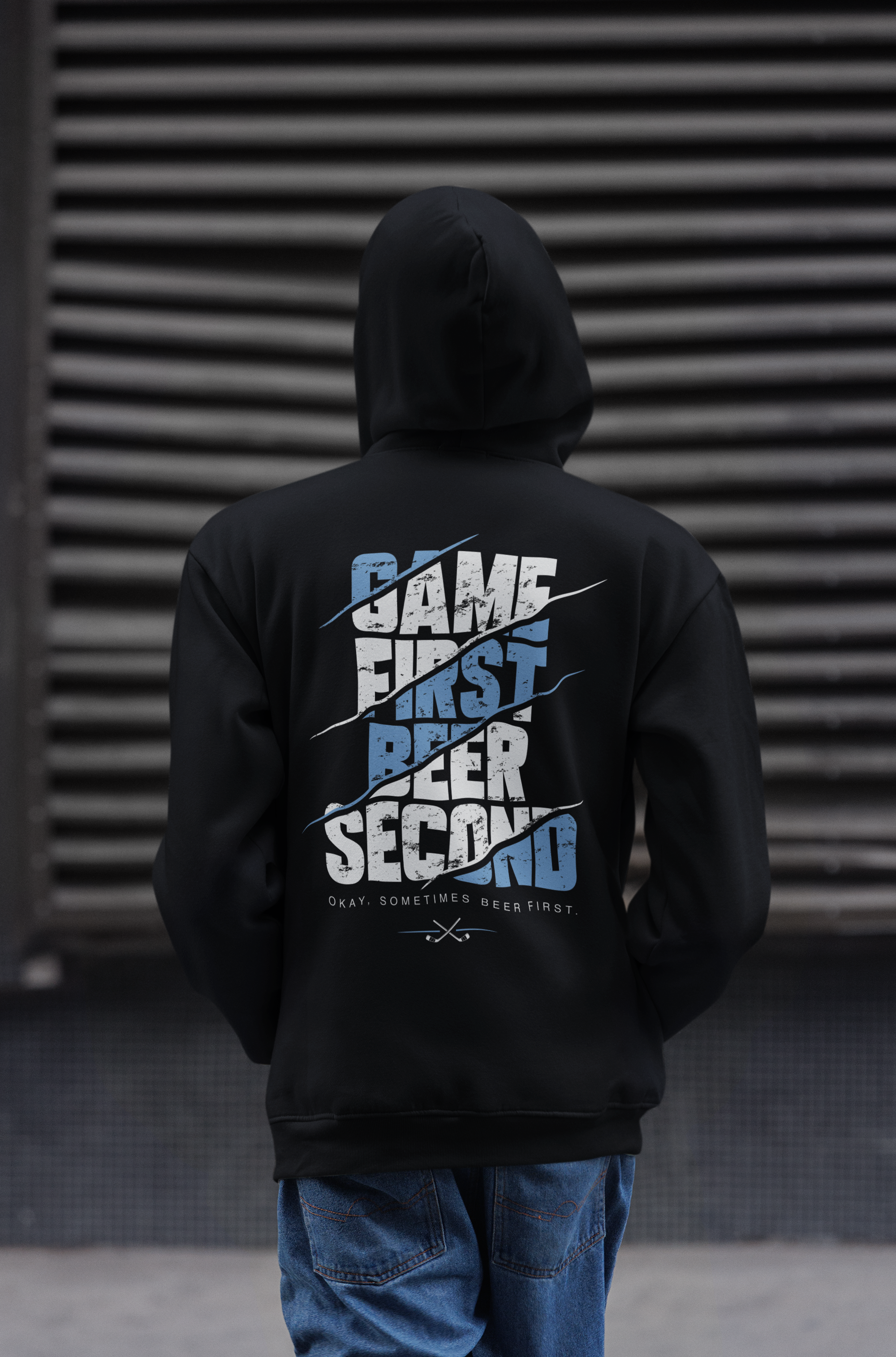 Herren Oversize Zipper Hoodie "Game First"