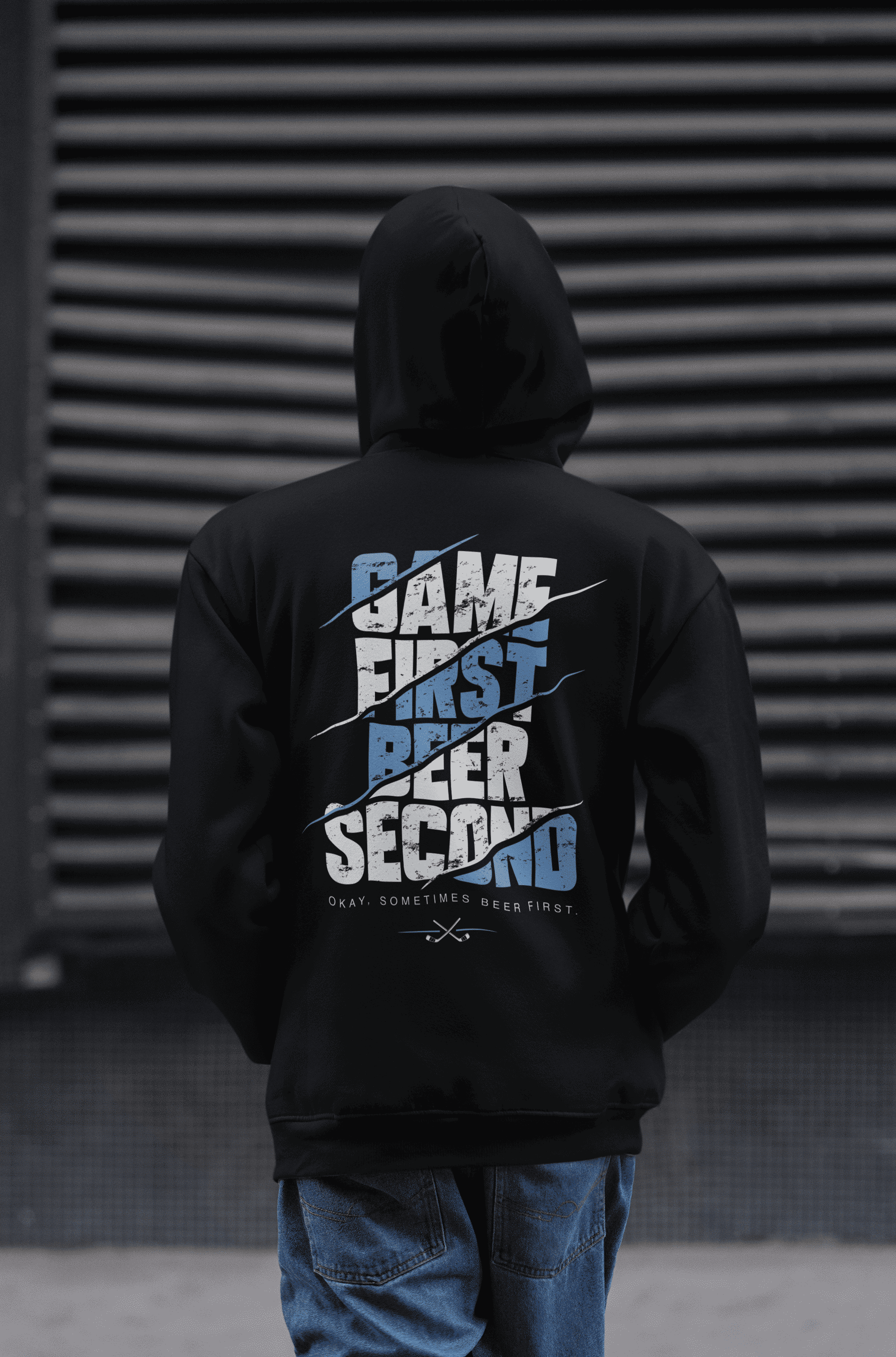 Game First Beer Second Hoodie – Hockey Lifestyle Hoodie für echte Spieler