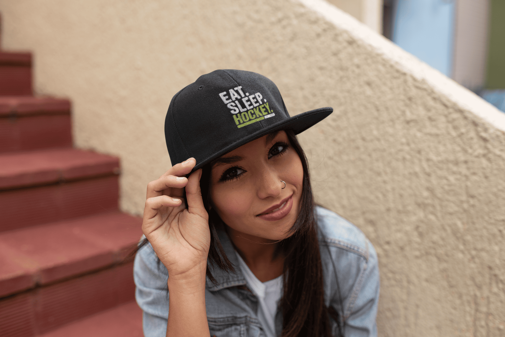 Eat Sleep Hockey Snapback Cap – Hockey Lifestyle Cap für echte Fans