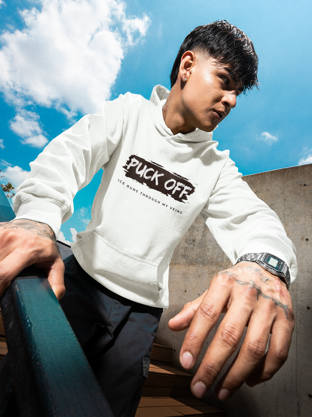 Herren Hoodie Classic "Puck Off"