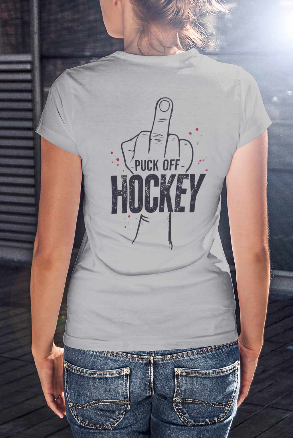 Damen Premium Bio T-Shirt "Puck Off!"