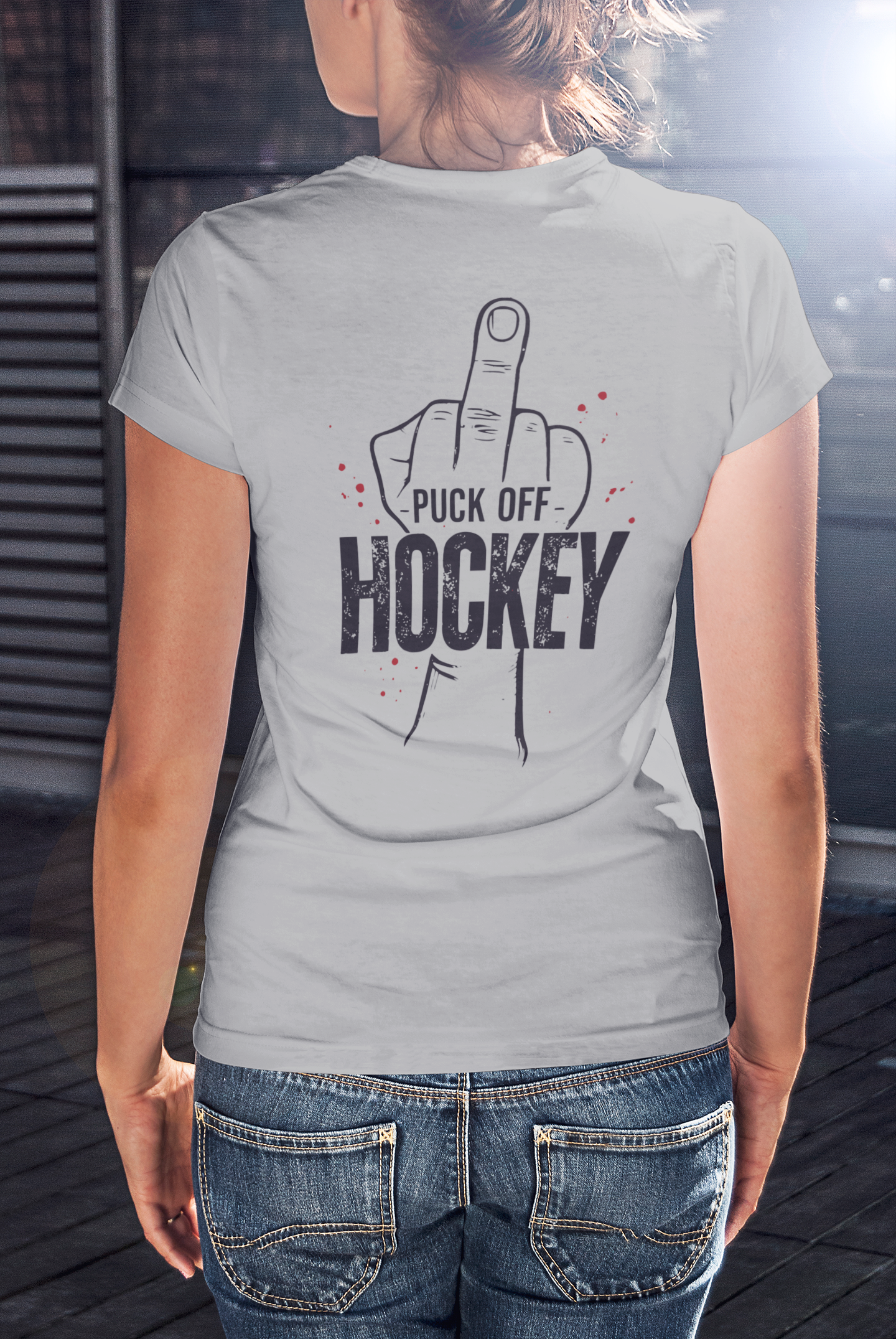 Damen Premium Bio T-Shirt "Puck Off!"