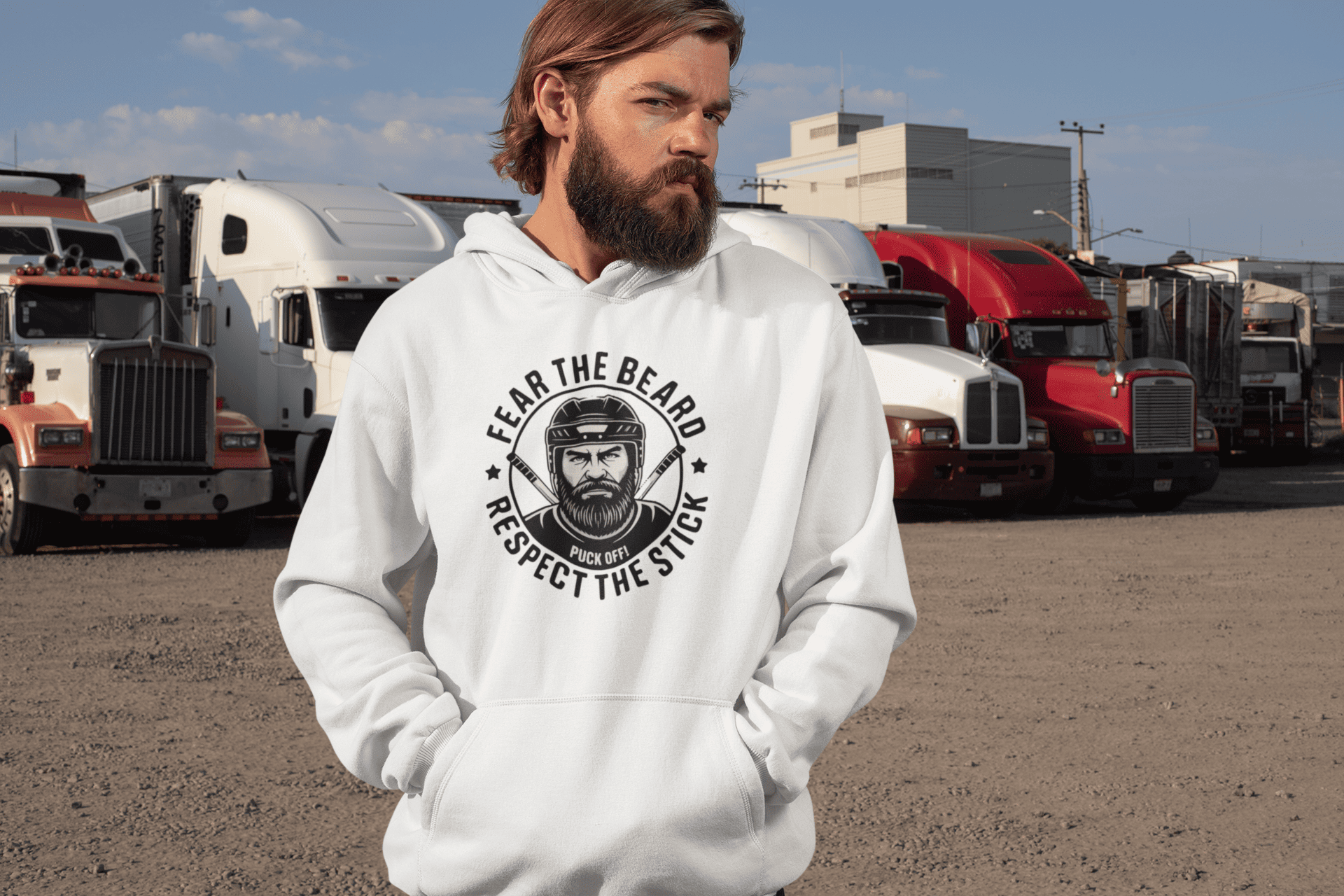 Fear the Beard – Hockey Hoodie für echte Enforcer & Goalie Vibes