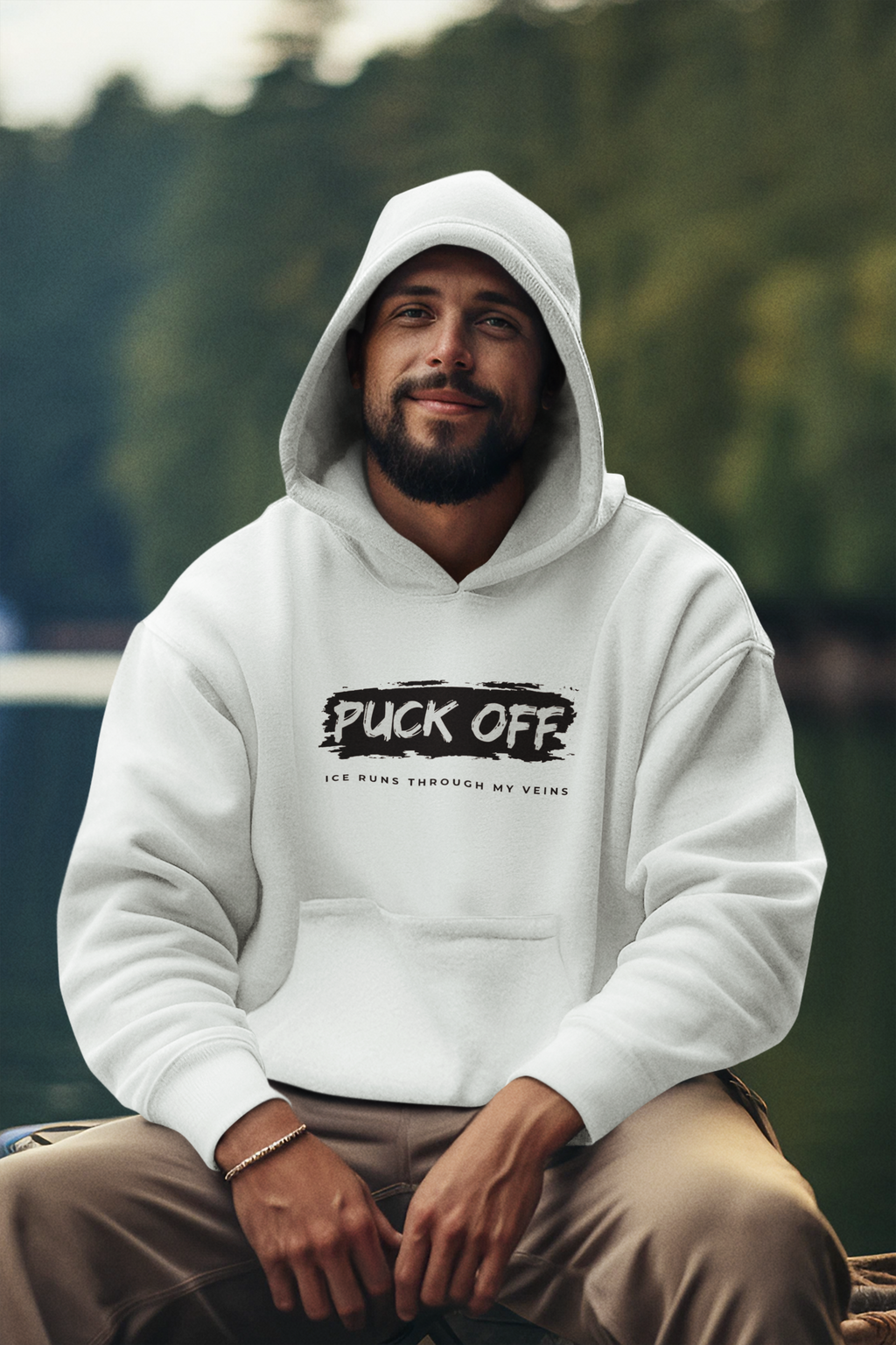 Oversize Hoodie "Puck Off" ohne Kordel