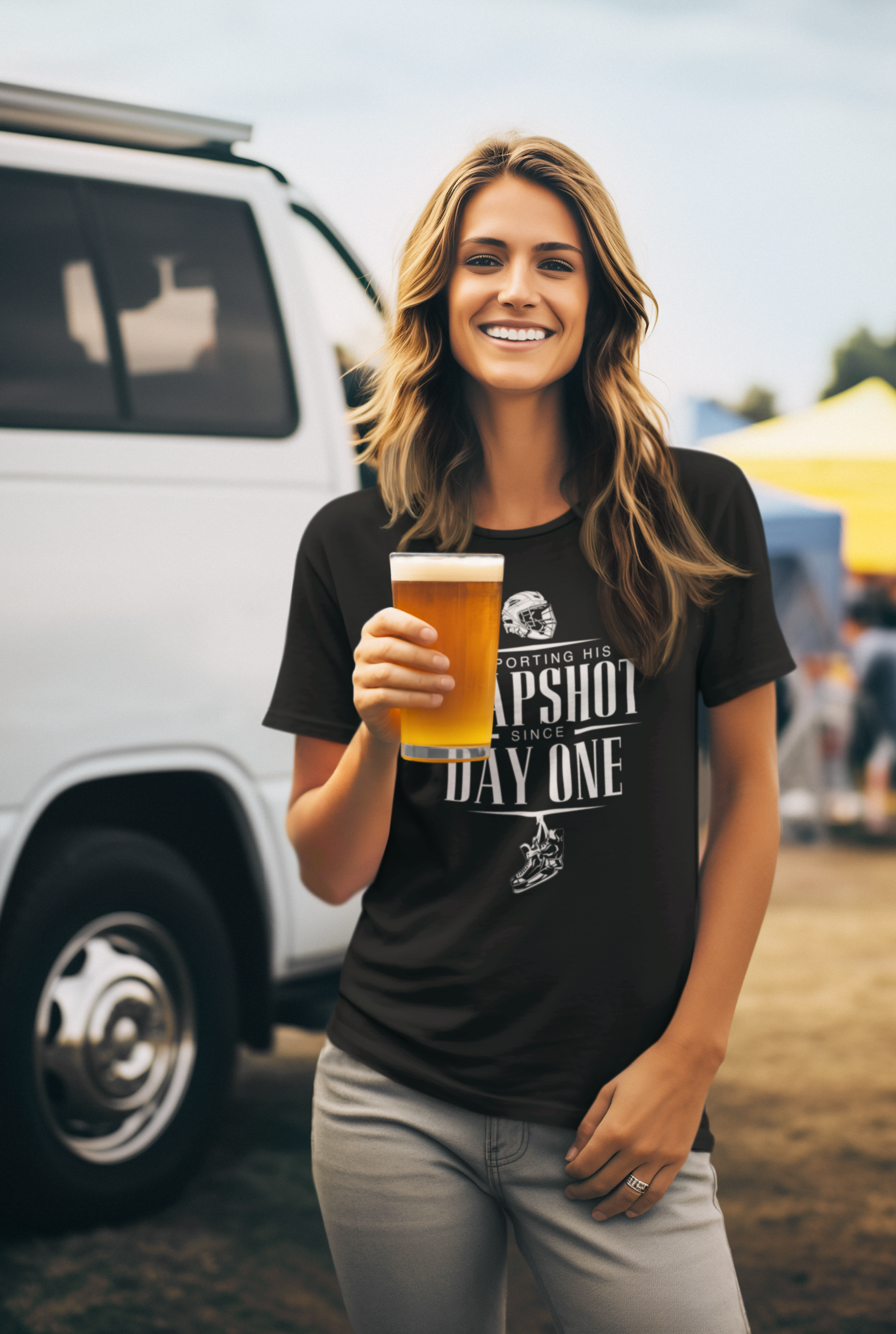 Damen T-Shirt Classic "Supporting his Slapshot"