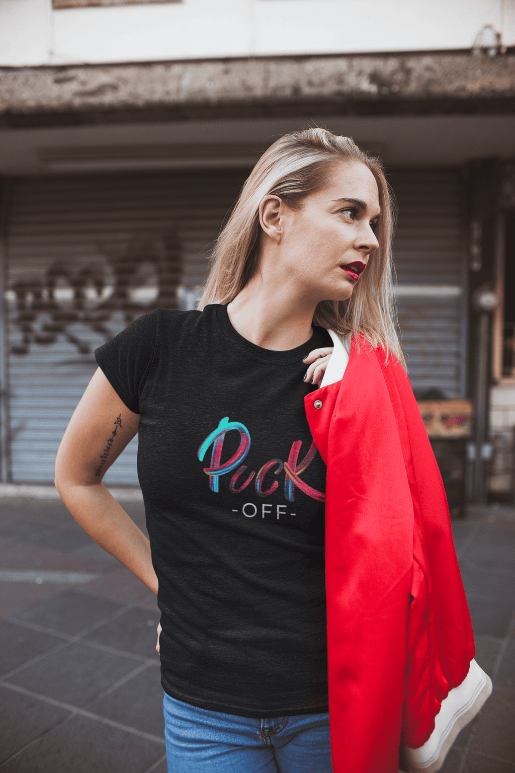 Hockey Damen T-Shirt – Puck Off | Bio Baumwolle Women Shirt